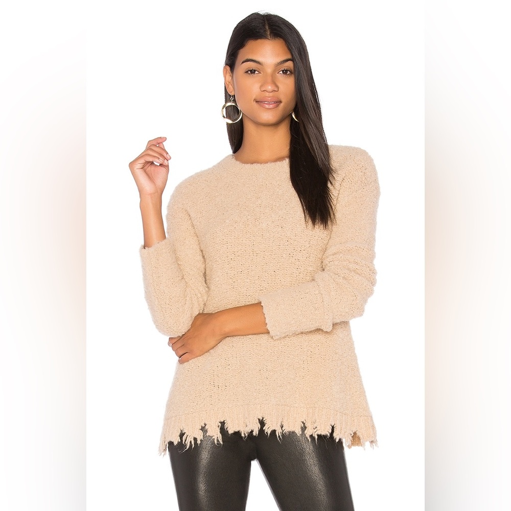 ATM Anthony Thomas Melillo Alpaca Crew Neck Sweater in Tan